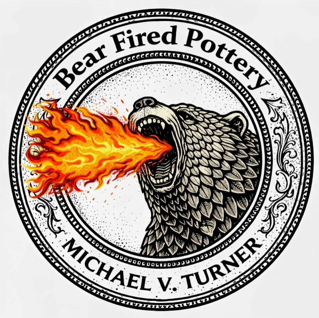 Handmade Blue porcelain flask with 24k gold decal. Handmade my Michael V Turner