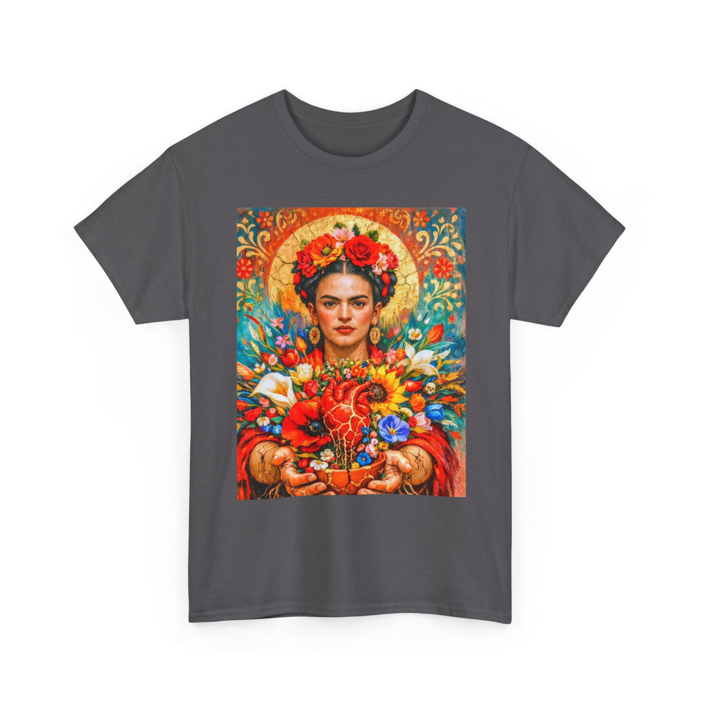 Frida Kahlo Floral Portrait T‑Shirt — Vibrant Mexican Folk Art Tee
