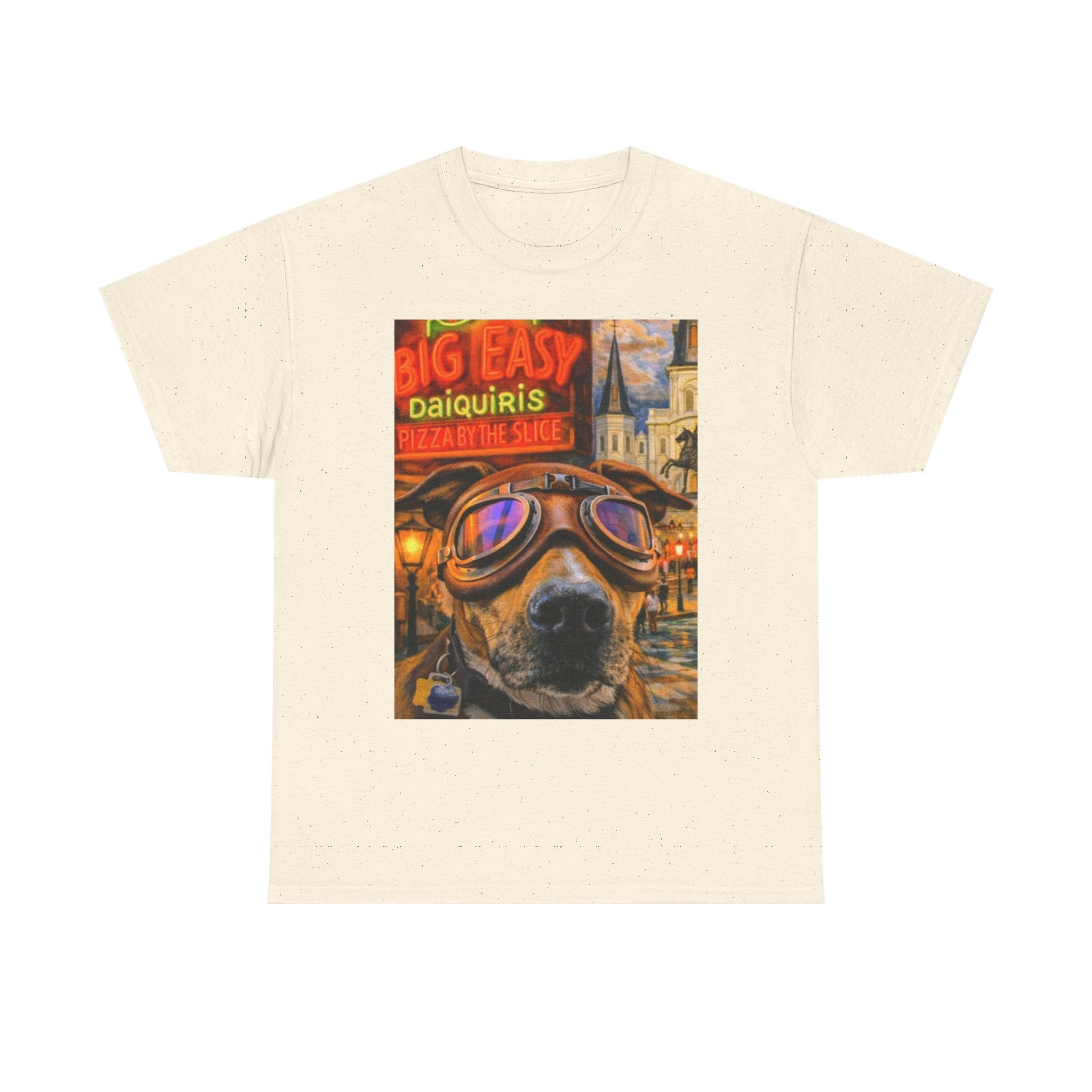 Big Easy Dog Goggles T-Shirt — New Orleans Daiquiris Vintage Travel Tee