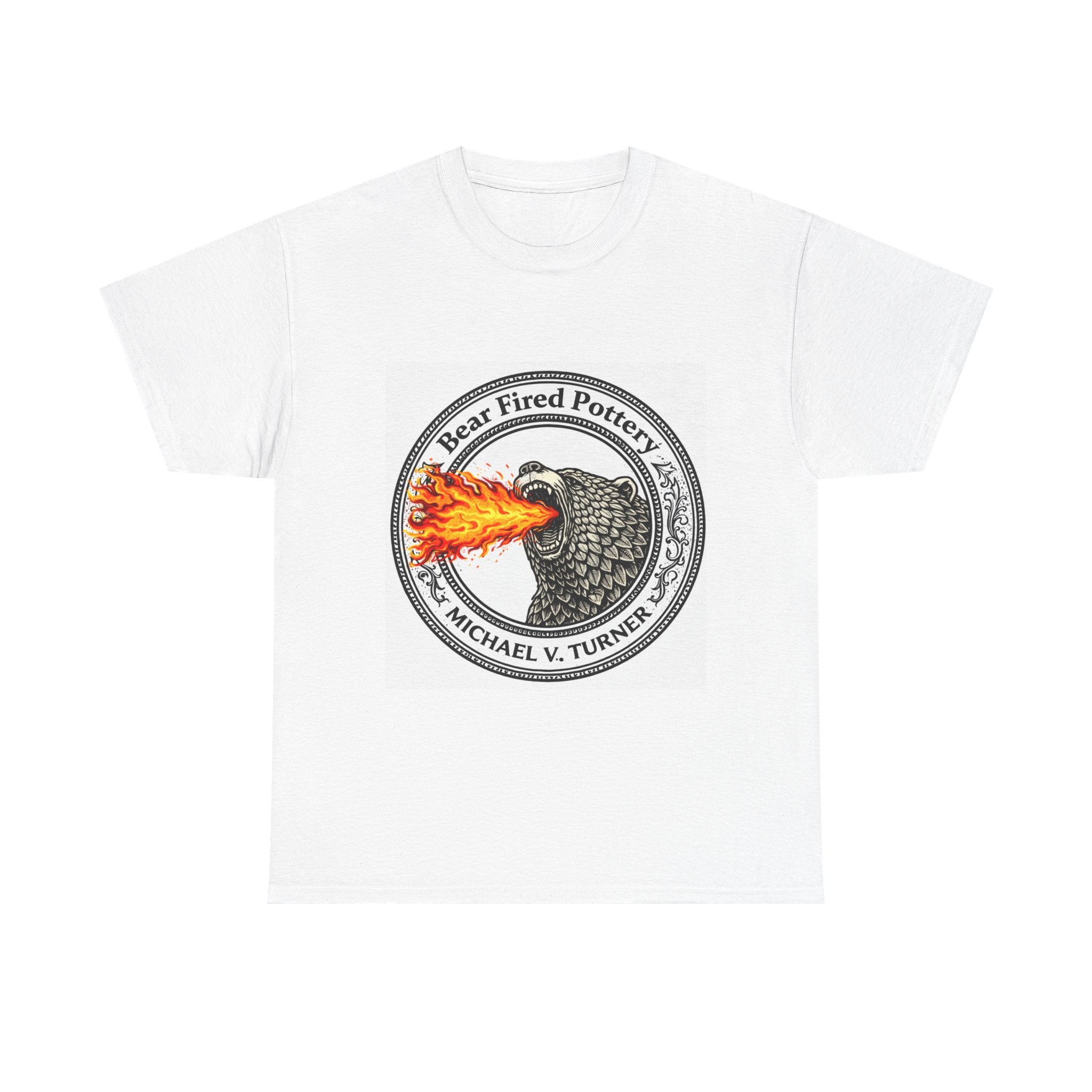 Bear-Fired Pottery Logo T-Shirt — Flaming Bear Ceramic Artist Tee