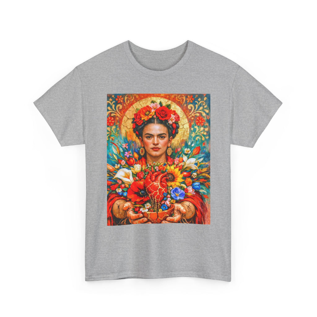 Frida Kahlo Floral Portrait T‑Shirt — Vibrant Mexican Folk Art Tee