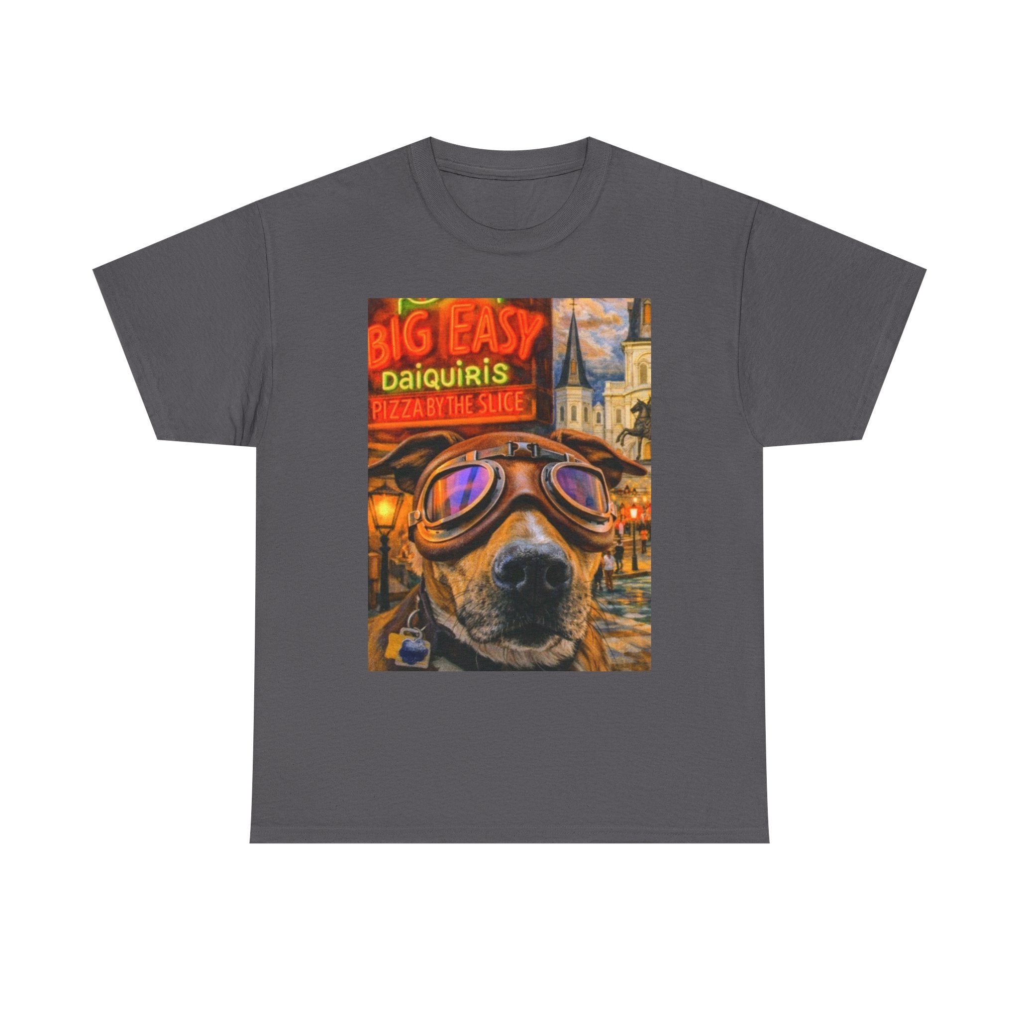 Big Easy Dog Goggles T-Shirt — New Orleans Daiquiris Vintage Travel Tee