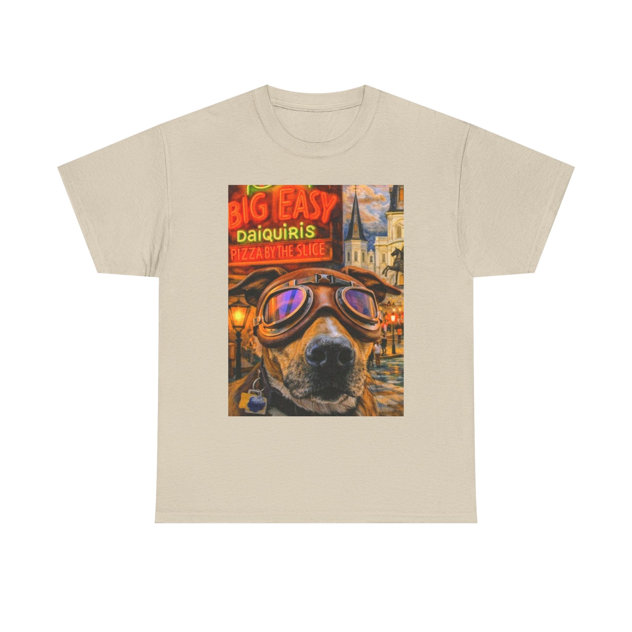 Big Easy Dog Goggles T-Shirt — New Orleans Daiquiris Vintage Travel Tee