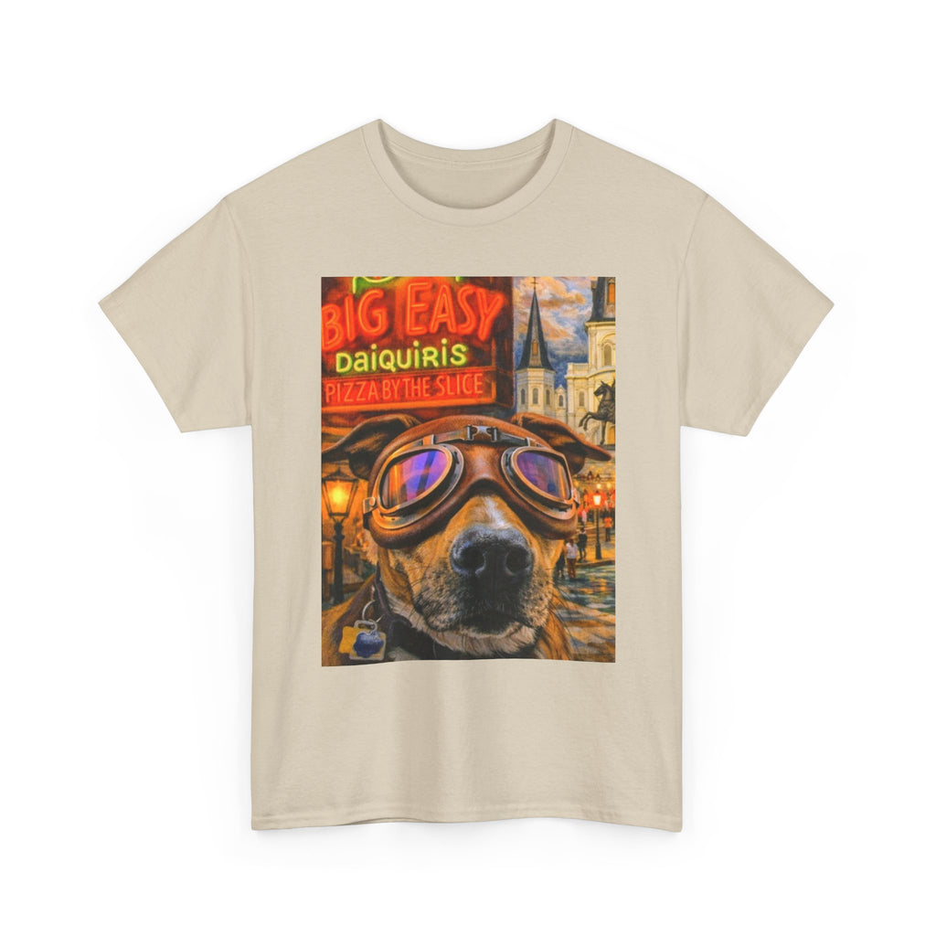 Big Easy Dog Goggles T-Shirt — New Orleans Daiquiris Vintage Travel Tee