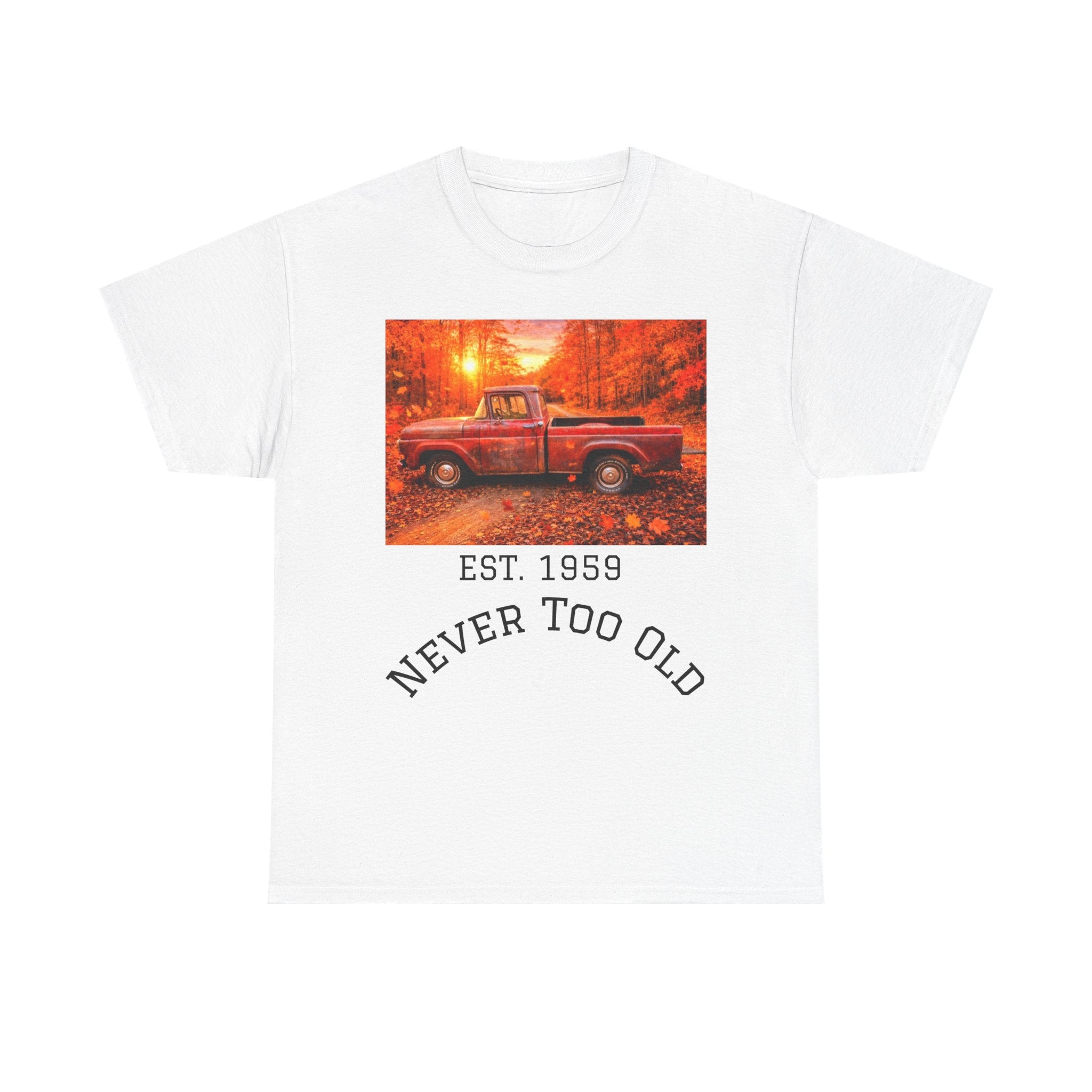 Vintage Red Truck T-Shirt — Autumn Forest Fall Landscape Tee
