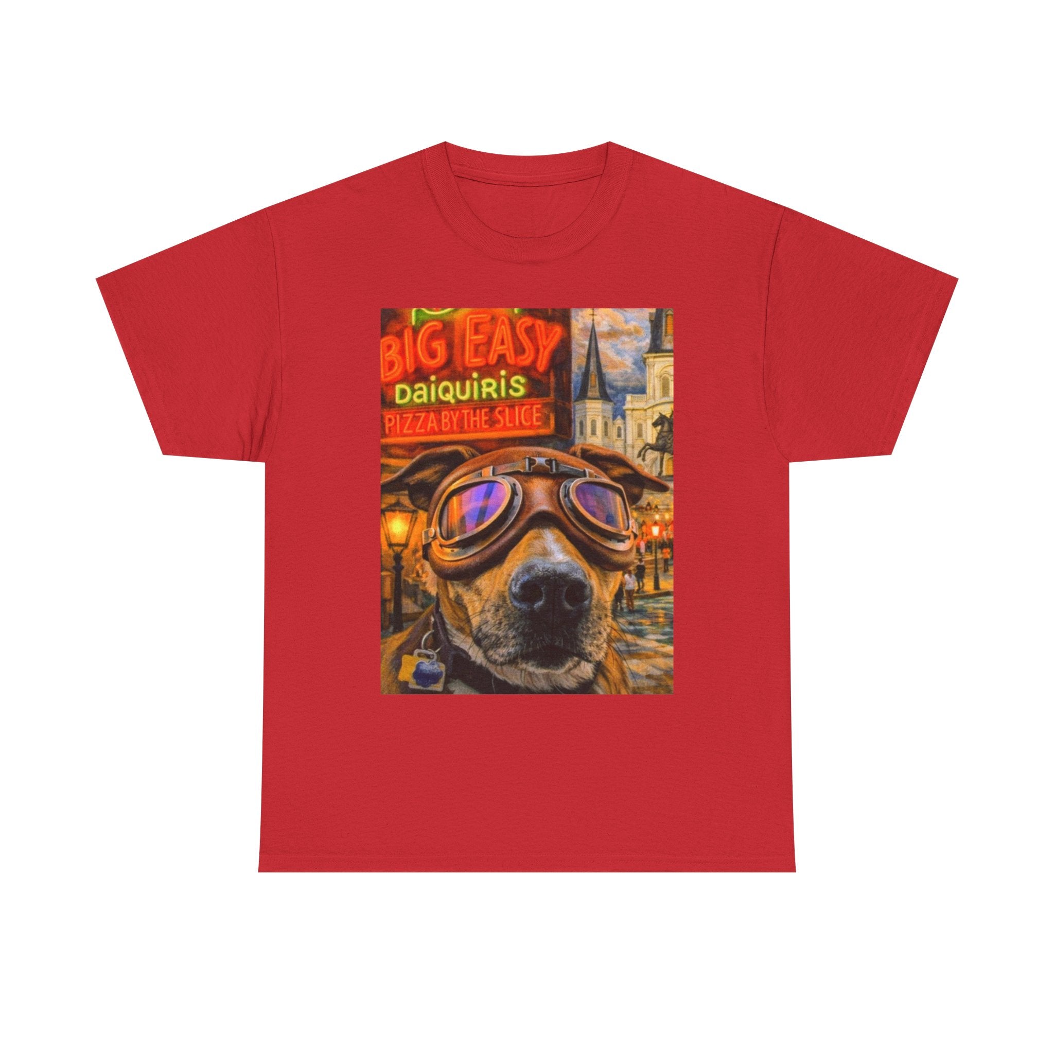 Big Easy Dog Goggles T-Shirt — New Orleans Daiquiris Vintage Travel Tee