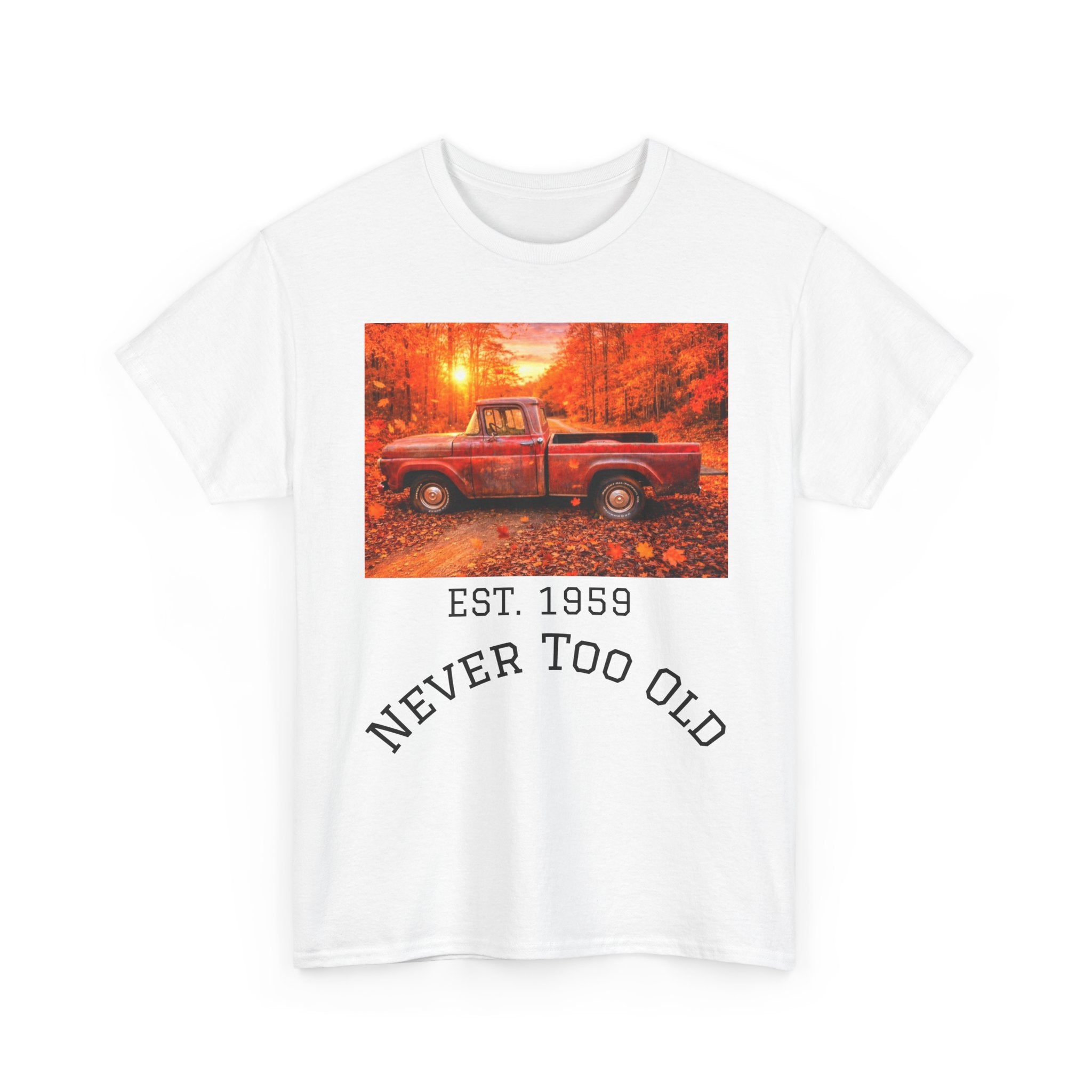 Vintage Red Truck T-Shirt — Autumn Forest Fall Landscape Tee
