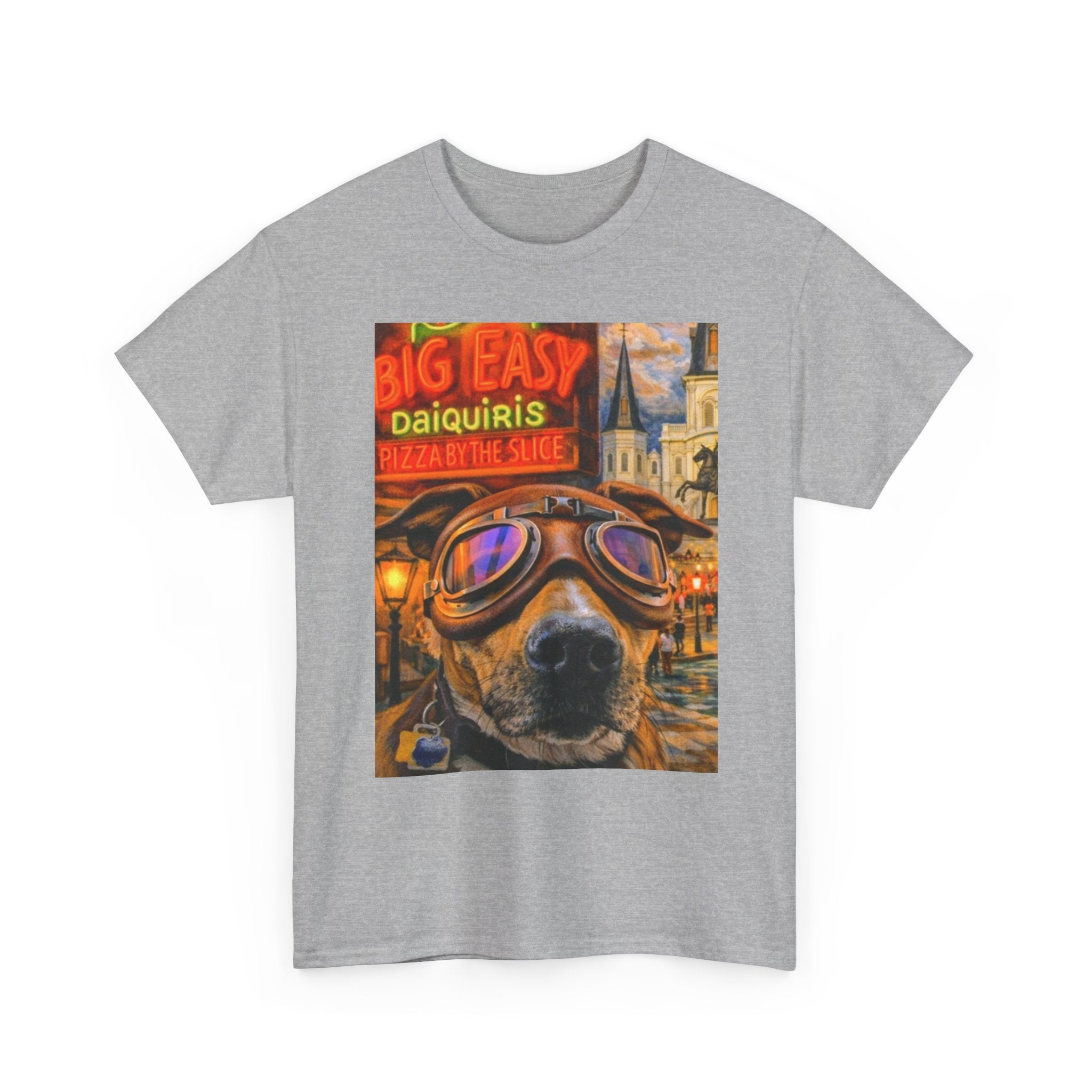 Big Easy Dog Goggles T-Shirt — New Orleans Daiquiris Vintage Travel Tee