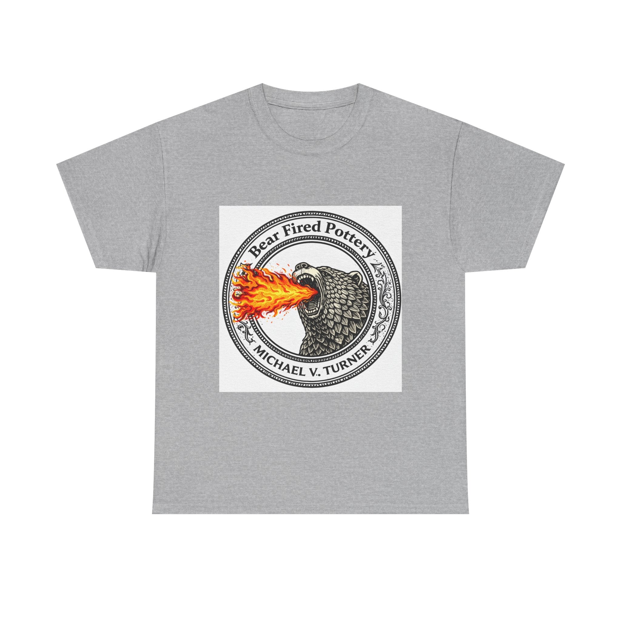 Bear-Fired Pottery Logo T-Shirt — Flaming Bear Ceramic Artist Tee