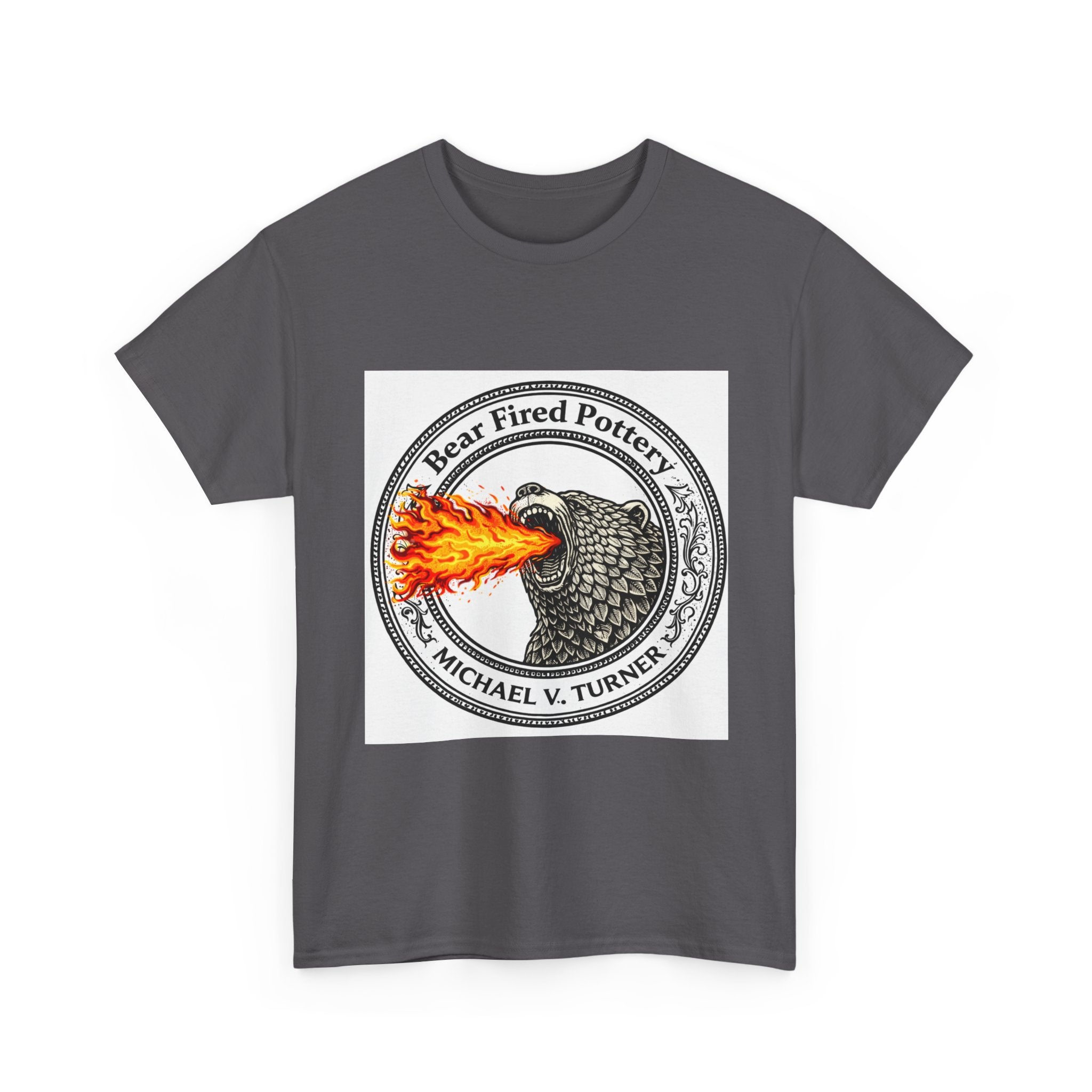 Bear-Fired Pottery Logo T-Shirt — Flaming Bear Ceramic Artist Tee