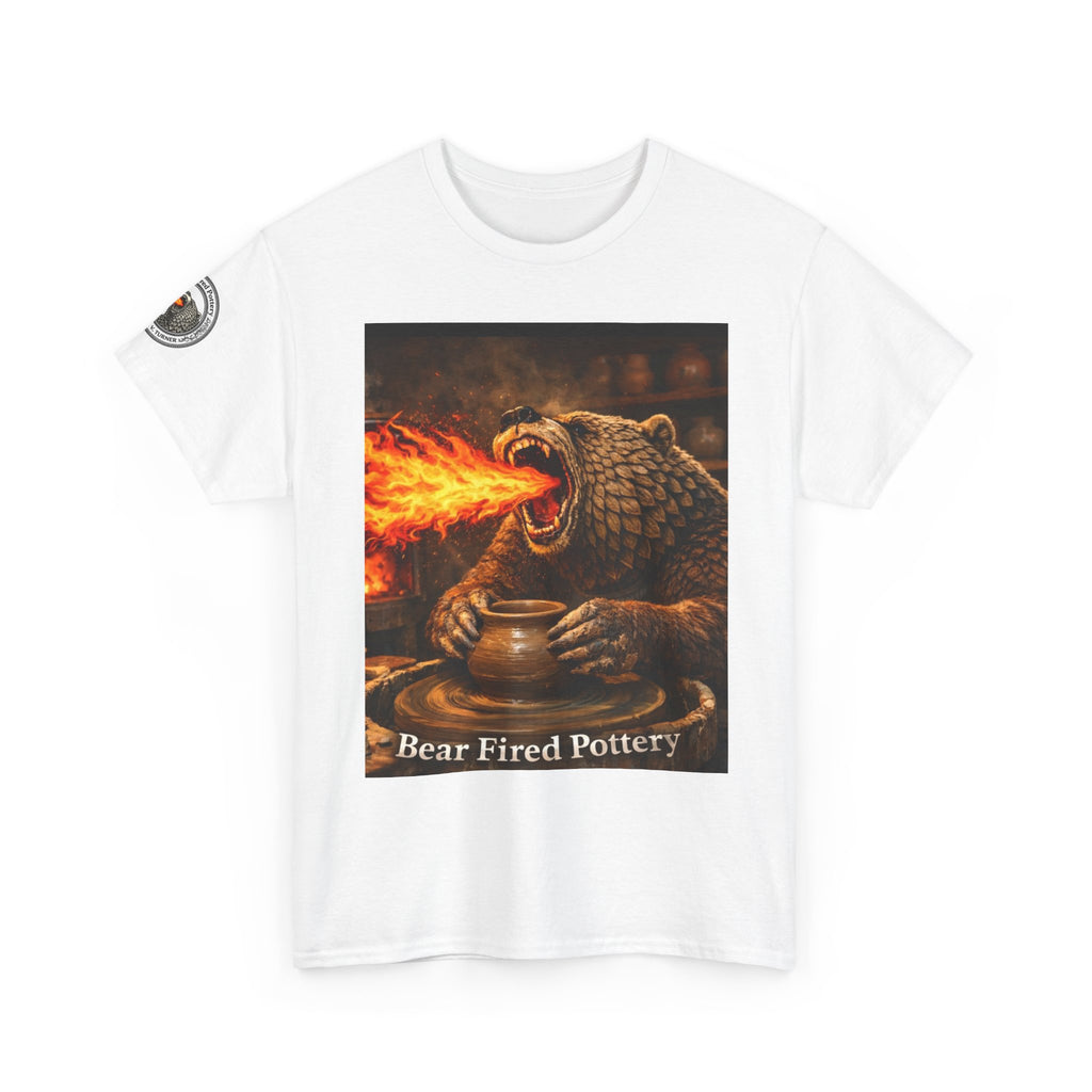 Bear Fired Pottery T‑Shirt — Dragon Breath Bear Pottery Design