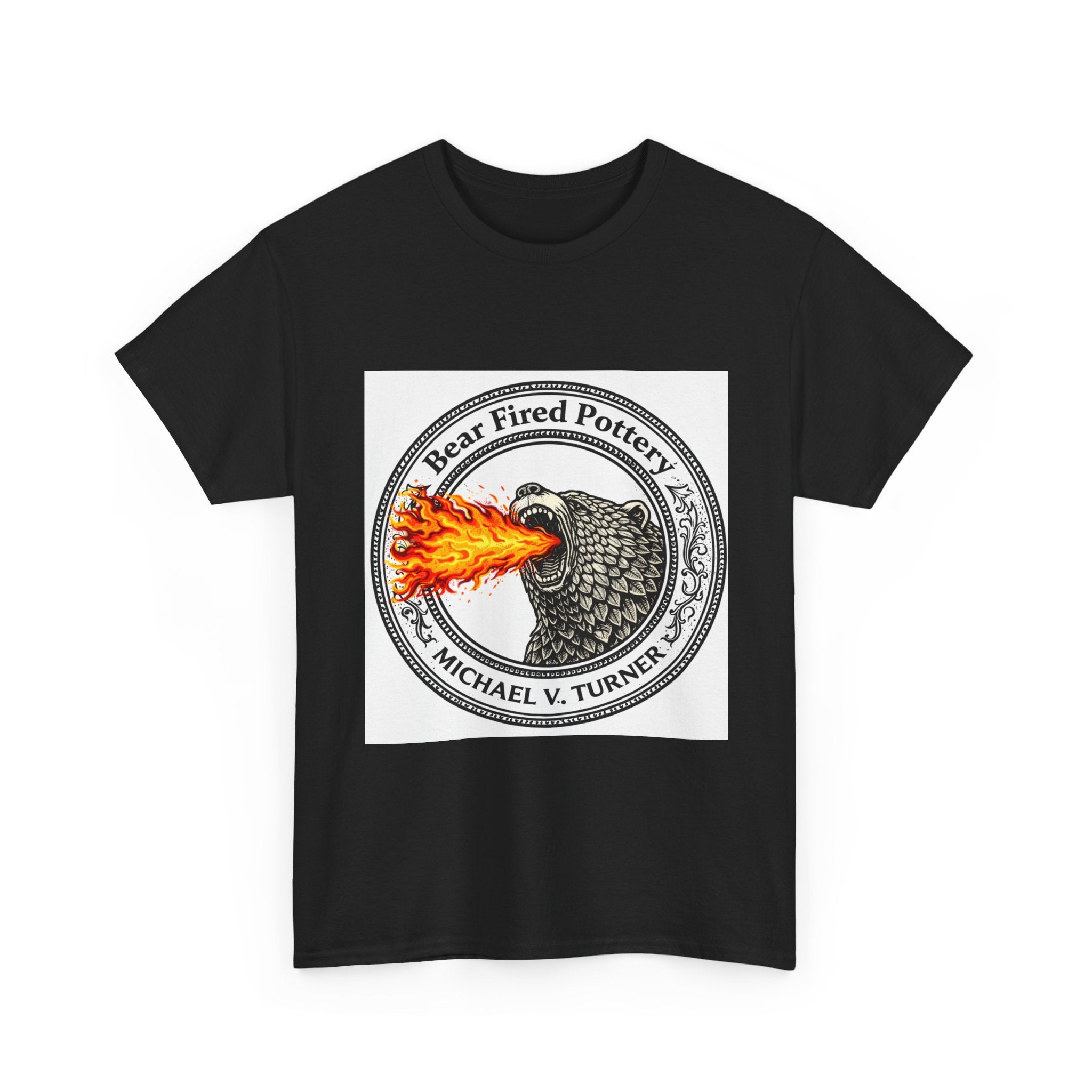Bear-Fired Pottery Logo T-Shirt — Flaming Bear Ceramic Artist Tee