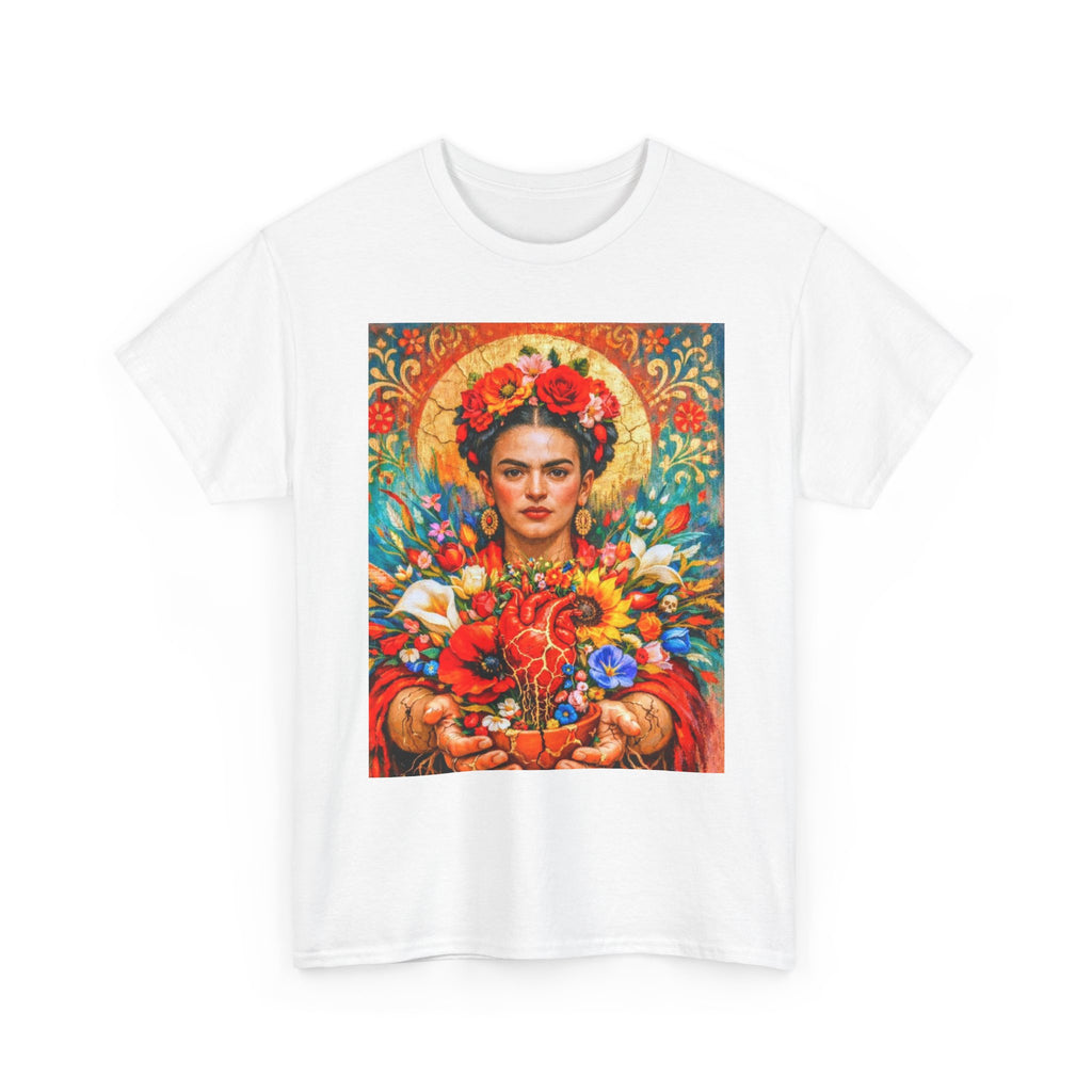 Frida Kahlo Floral Portrait T‑Shirt — Vibrant Mexican Folk Art Tee
