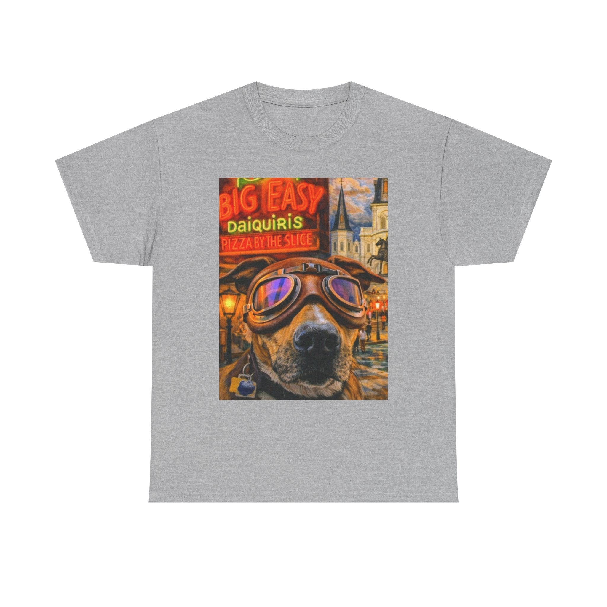 Big Easy Dog Goggles T-Shirt — New Orleans Daiquiris Vintage Travel Tee