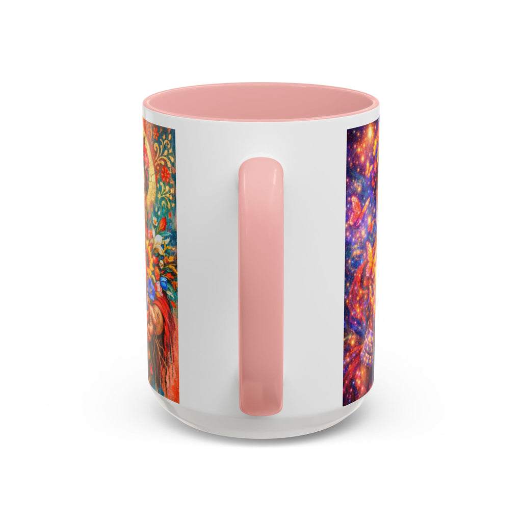 Floral Goddess Accent Coffee Mug – Vibrant Frida-Inspired Portrait (11/15 oz)