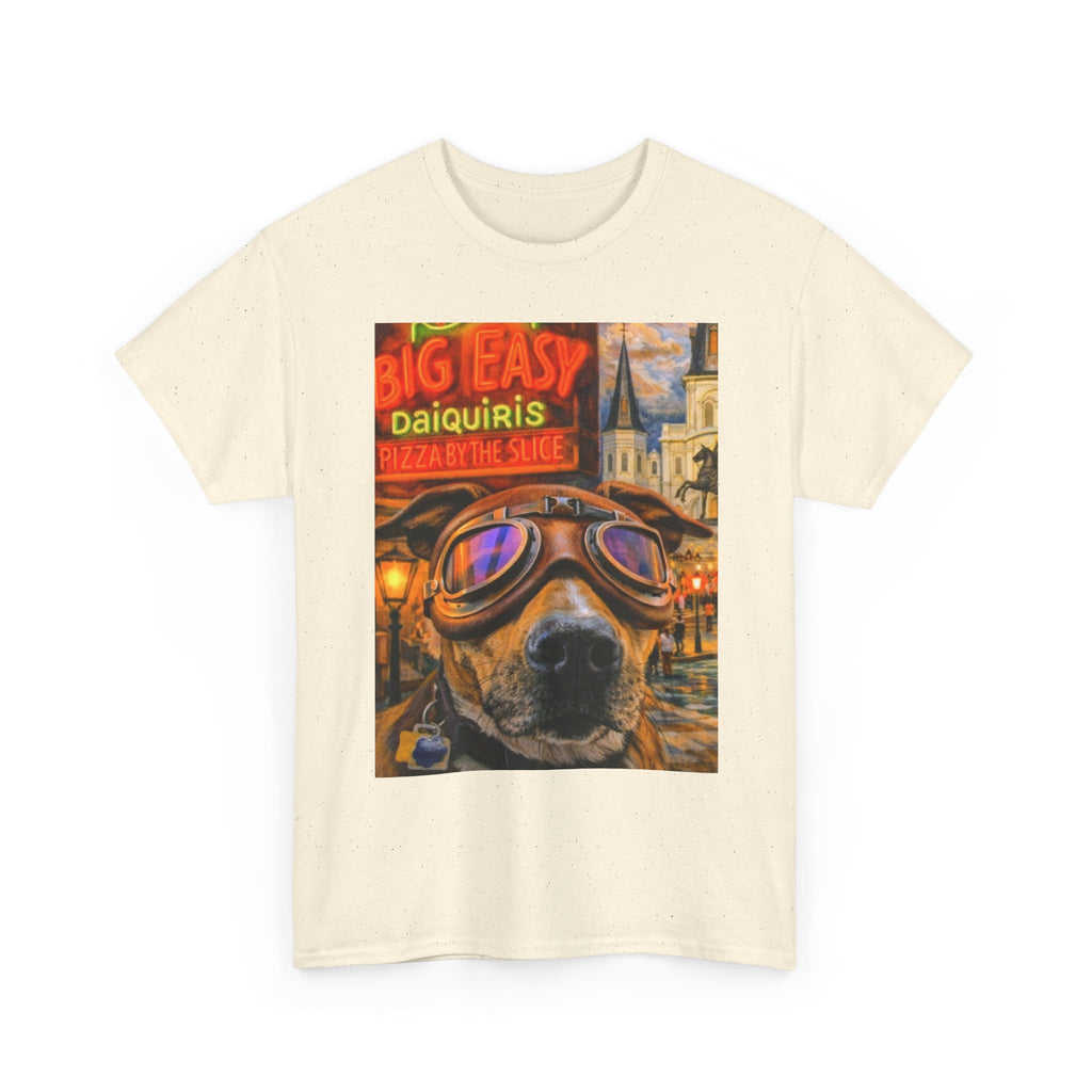 Big Easy Dog Goggles T-Shirt — New Orleans Daiquiris Vintage Travel Tee
